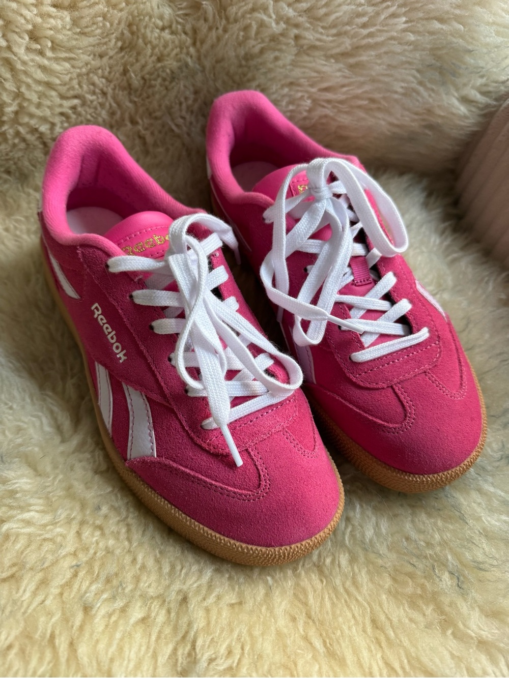 Reebok Smash Edge Leather Sneaker Size 9 True Pink Digital Gleam